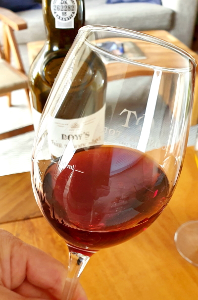 Dow`s Fine Tawny Port in the glass