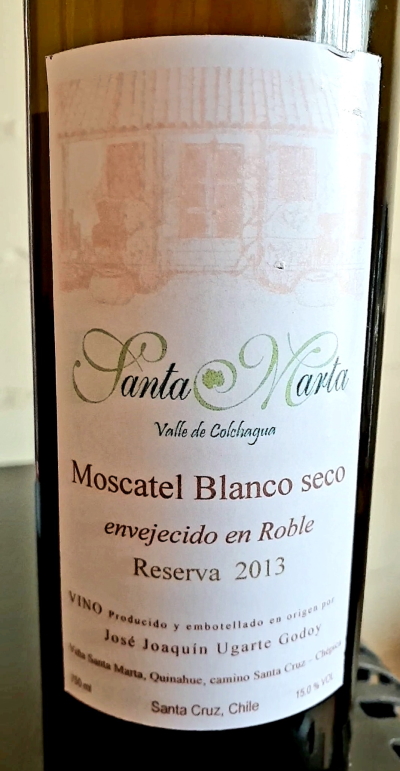 Moscatel Blanco Seco estilo Oloroso Viña Santa Marta Colchagua